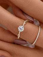 Inlaid Zircon Ring 18K gold-plated 925 Sterling Silver Women's Jewelry bc4eb897-3812-4a43-8722-25b9ac7f9f31-Min Trendsi