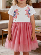 Girls' Sequin Flower Tulle Dress