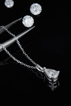 Murray Silver Necklace 1 Carat Moissanite Stone Teardrop 925 Sterling Platinum-plated bc90ede7ee1a4b9889d2ee93e360f836-Max Trendsi