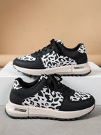 Women's Sneakers Leopard Black Round Toe Low Heels Casual Shoes Leopard bcb29f23a1c54a3b9c730a1cc878114e-Max-Origin Trendsi