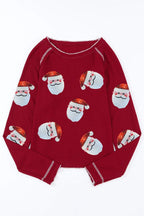 Sequin Santa Round Neck Long Sleeve Blouse bcb5fc4c-426e-418f-9911-6de54b996879-Max Trendsi