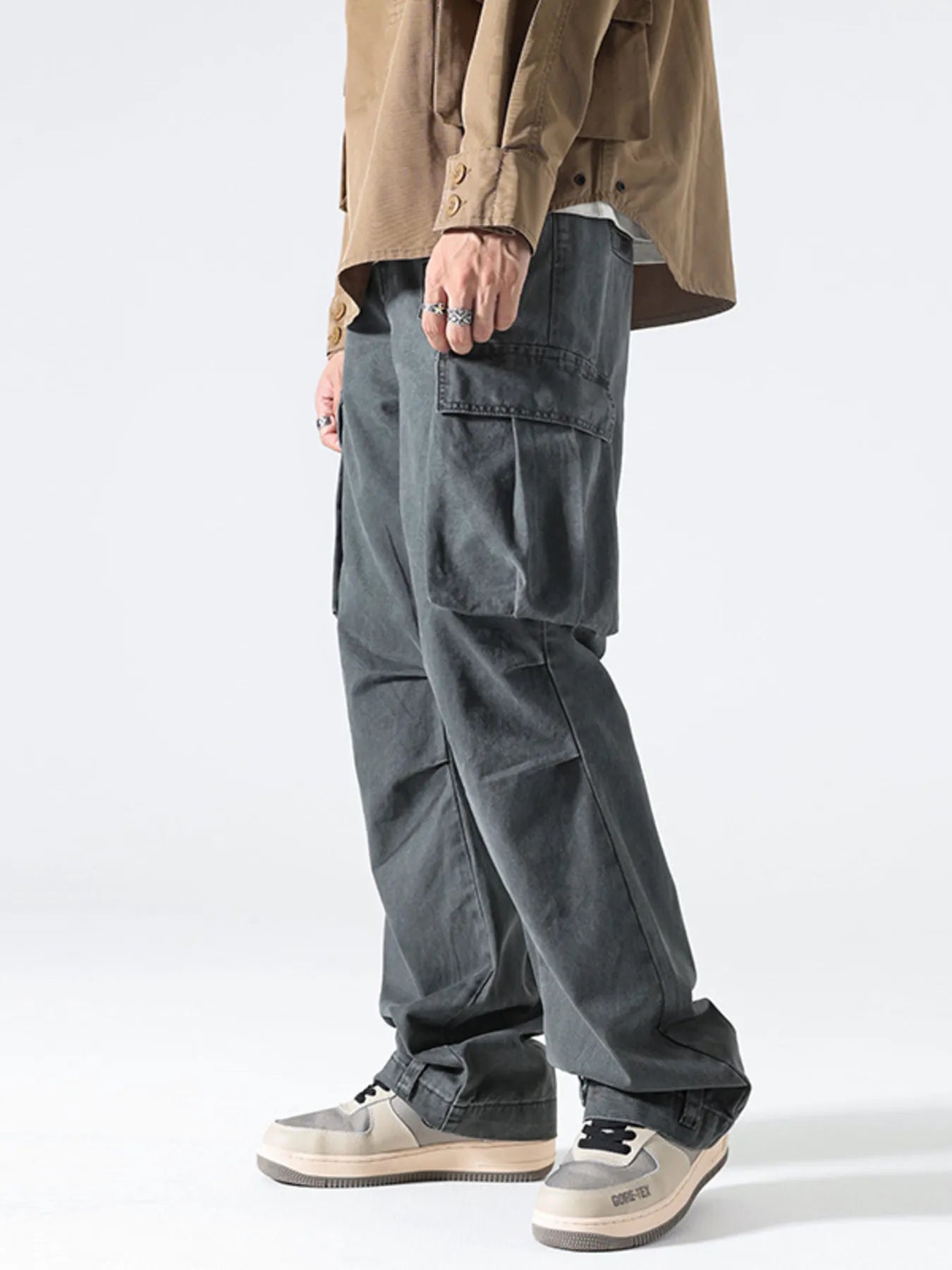 Men's Cargo Pants Vintage Gray Washed Pocketed Trousers bcdab7d243224fe5897eb555182cc6ac-Max-Origin Trendsi