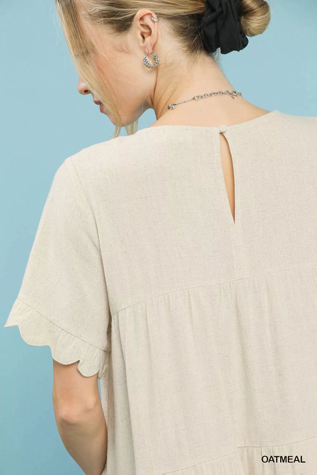 Umgee Linen Tiered Babydoll Dress with Ruffle Sleeves bcefd567-df58-4792-b77a-fbe153a19e6b-Max-Origin Trendsi