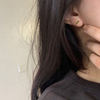 18K Gold-Plated Zircon Geometric Earrings with 925 Sterling Silver - One Pair