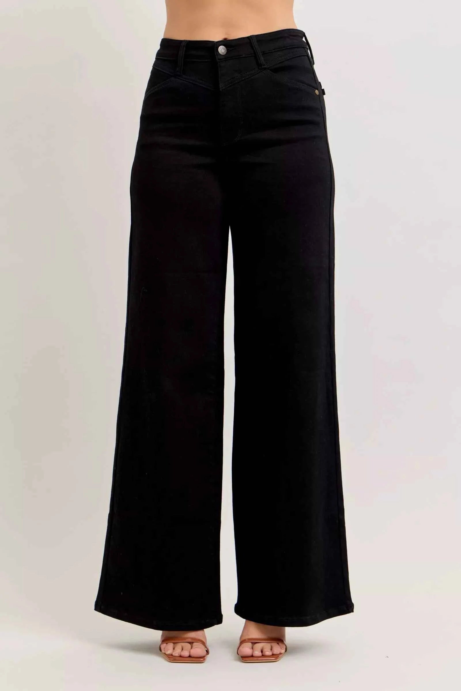 Judy Blue Wide Leg Jeans Black High-Waisted Denim Pants BK bd2f3a51-fd79-4ff3-9145-9370c86080c6-Max-Origin Trendsi