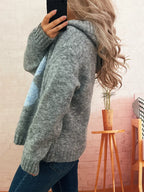 Women's Sweater Flower Long Sleeve Hooded Knit Pullover bda7874d5aad459b9432be04c126cb0d-Max-Origin Trendsi