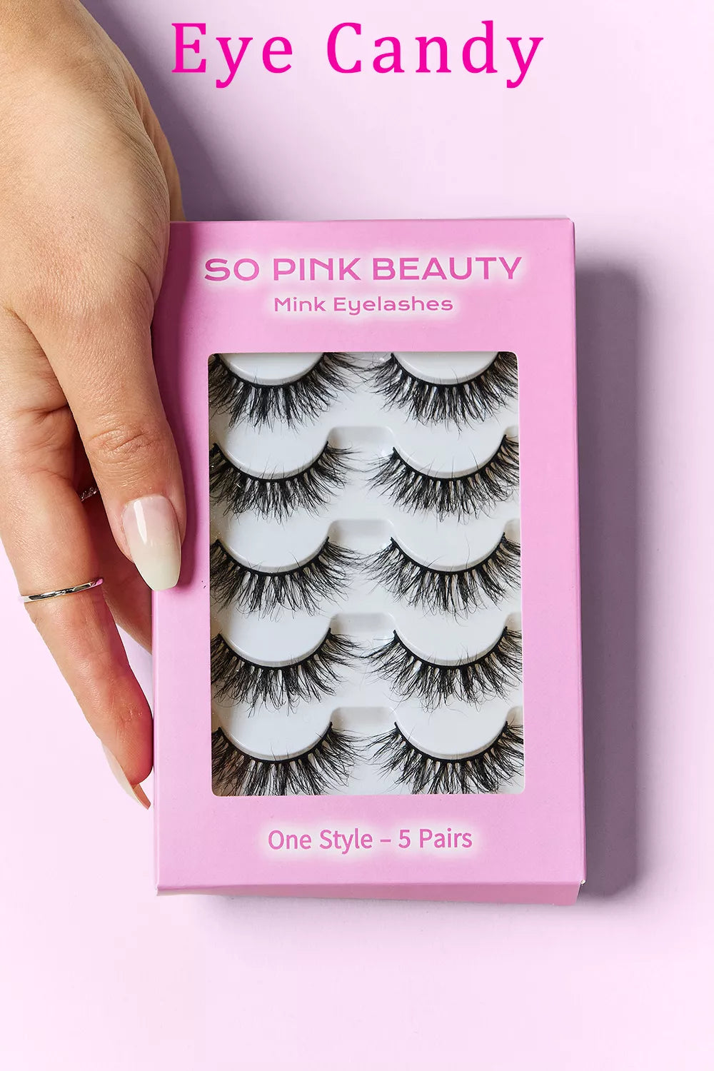 SO PINK BEAUTY Mink Eyelashes 5 Pairs Black Mix Effect Eye Candy One Size bdb10475-61d4-4304-ba6a-eae6e0959d55-Max Trendsi