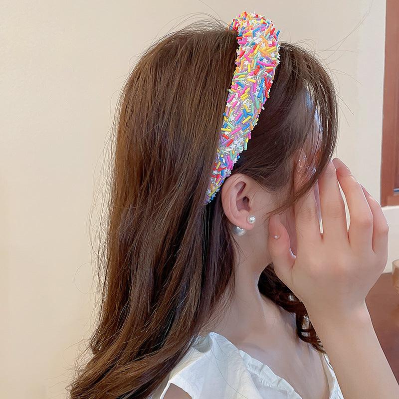 Colorful Headband Acrylic Contrast Wide Hair Accessories