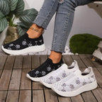 Mesh Round Toe Slip-On Shoes