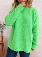 Women's Sweater Round Neck Raglan Sleeve Knit Pullover be0d7f455add468e841eecdb6c18e6ca-Max-Origin Trendsi