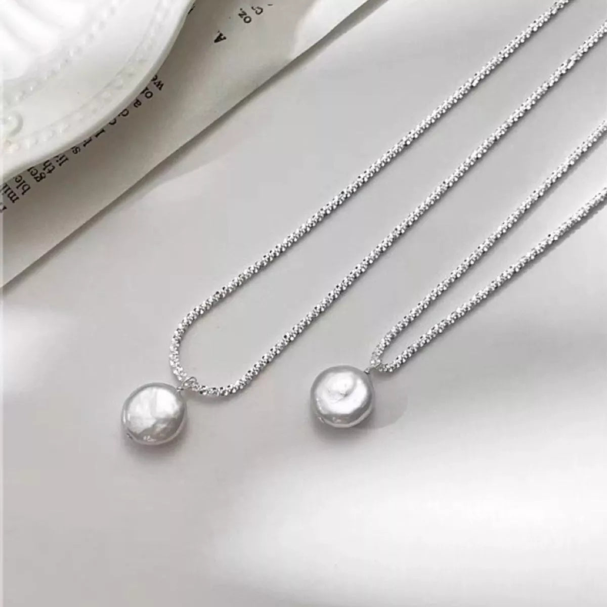 Womens Necklace Silver Chain Pearl Pendant Silver-plated be226867-829d-4481-b8dd-dadcbe8474ea-Max-Origin Trendsi