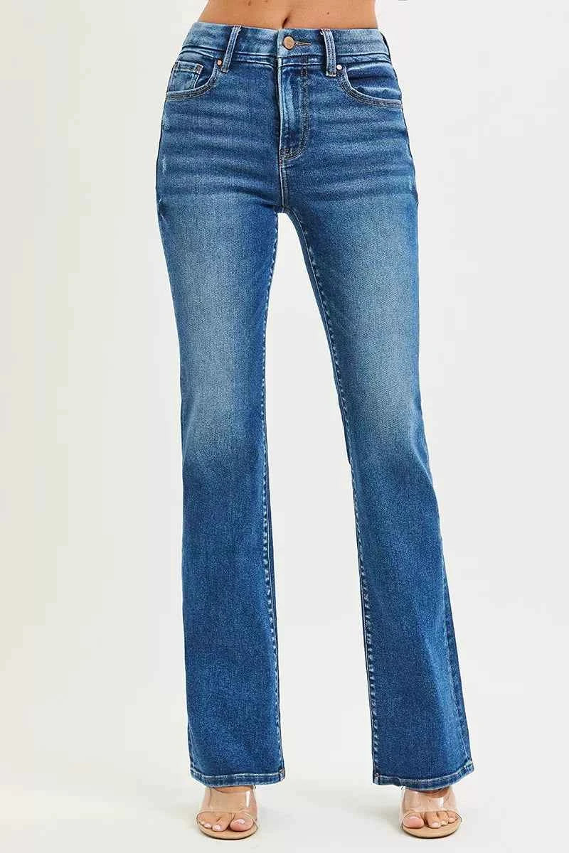 RISEN High Rise Bootcut Jeans With Distressed Details be3b4a21fac743a9956f3ae8fd7e5741-Max-Origin Trendsi