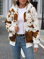 Fuzzy Jacket Animal Print Drawstring Zip Up Hooded Outwear be4eac95-c4f0-49c8-8981-a1ac1709a733-Max Trendsi