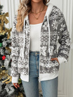 Christmas Jacket Women Snowflake Zip Up Hooded Warm Outerwear be6e9032-5f2b-434a-96b4-7c0fa4a8bdae-Max Trendsi