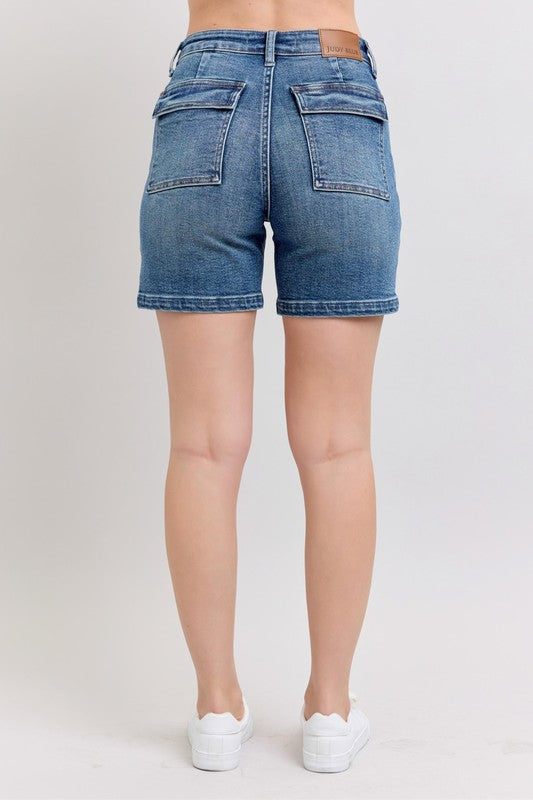 Judy Blue Denim Shorts High Rise Medium Wash S-3XL beb7d3c6-3954-45e5-a4dd-f1219e5aa2fb-Max Trendsi