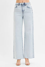 RISEN Wide Leg Jeans Women's High Rise Basic Style Light Wash Denim bee3886ce099496eb4848faa2ff11a2c-Max-Origin Trendsi