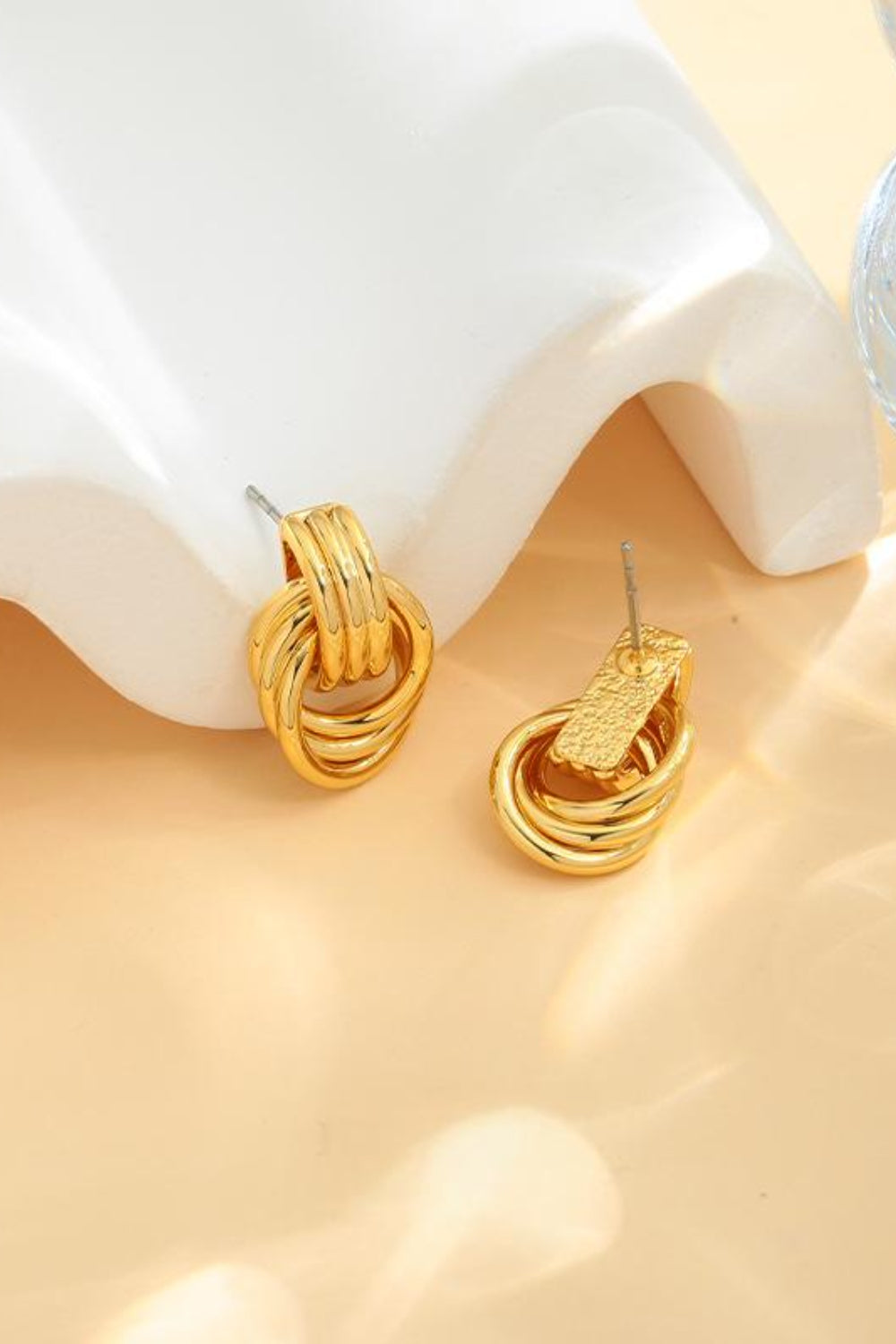 Knotted Stud Earrings Gold-Plated 925 sterling silver Copper Jewelry Gold One Size beebfdac-08db-4d12-ae1d-7f6f018ad518-Max Trendsi