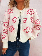 Women's Cardigan Floral Pattern Knit Button-Up Long Sleeve beed261ed10d401c9bdcb037dc1242c3-Max-Origin Trendsi