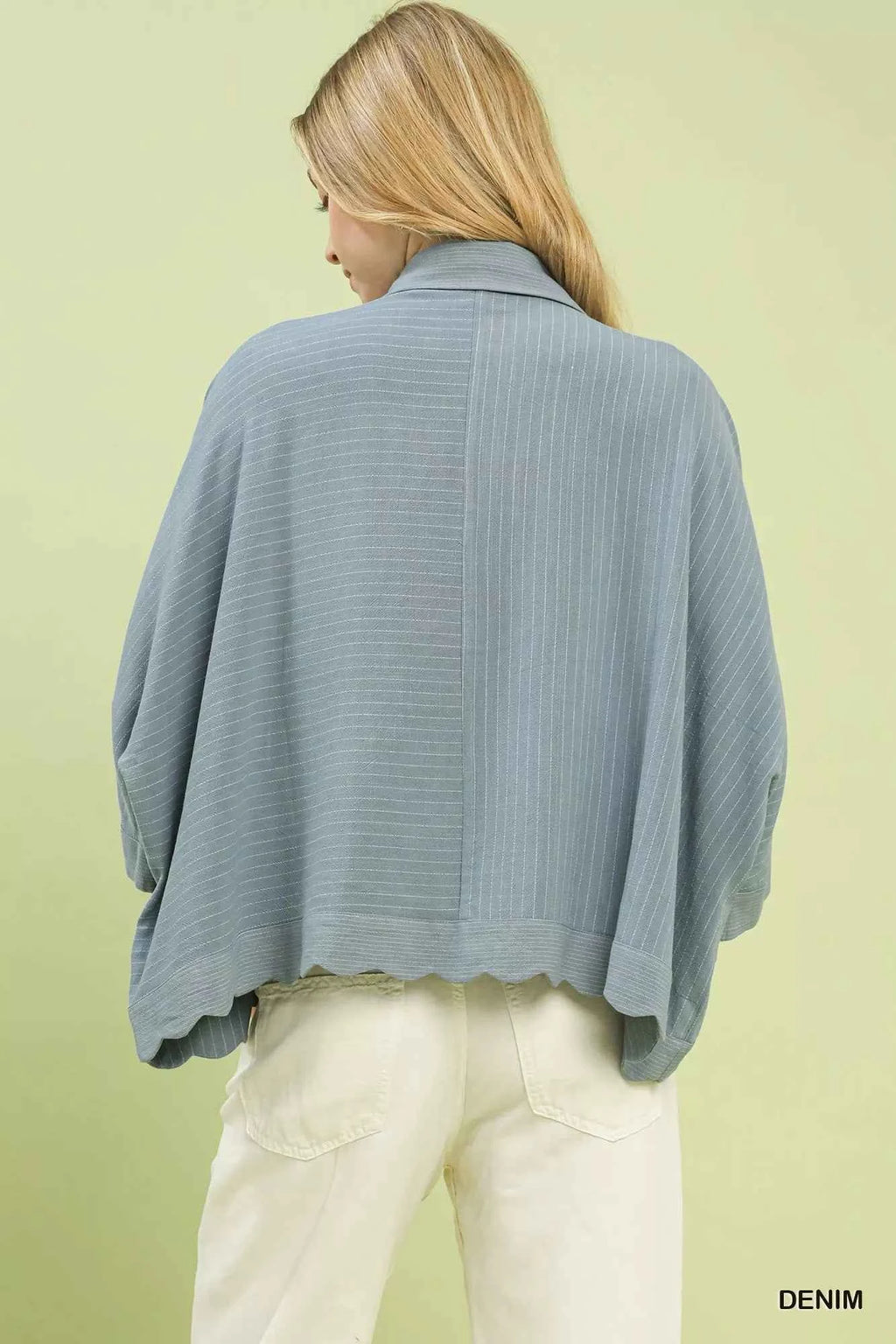 Umgee Women Shirt Oversized Striped Denim Blue Long Sleeve Top bf1ea525-ab06-42c1-a874-dafcf429bcd3-Max-Origin Trendsi