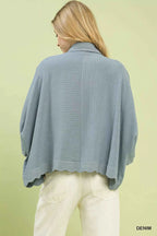 Umgee Women Shirt Oversized Striped Denim Blue Long Sleeve Top bf1ea525-ab06-42c1-a874-dafcf429bcd3-Max-Origin Trendsi