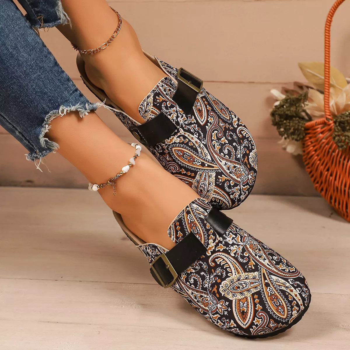 Women's Slip-Ons Colorful Paisley Print Round Toe Flats Shoes bf34bb54ae2c4b49805d7da2030c66de-Max-Origin Trendsi