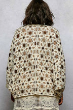 POL Crochet Knit Cardigan Gray Multi Open Front Floral Pattern bf49cc0b-4660-41f8-9d9b-29a3fe5003ff-Max-Origin Trendsi