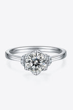 Murray Silver Women Ring 1 Carat Moissanite Stone 925 Sterling Platinum-plated bf664c4c949e45acb5fbed6a3327c662-Max Trendsi