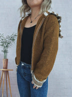 Women's Cardigan Striped Zip-Up Knit Long Sleeve Collared bf6675c6a52b45d3b53b95ba2c2527b2-Max-Origin Trendsi