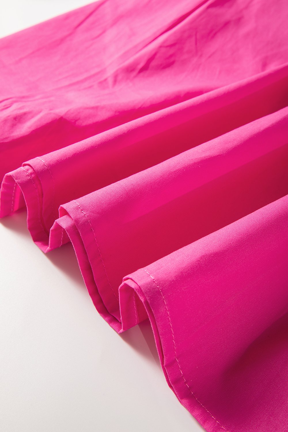 Mini Dress Hot Pink Puff Short Sleeve Bow Tie Front High Waisted bf685857-dbe7-41bd-b669-9015f530abc3-Max Trendsi