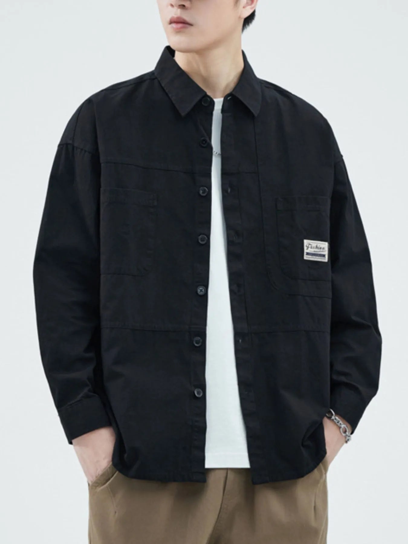 Men's Button Up Shirt Long Sleeve Casual Top with Front Pockets bf7fa1d3-34e3-4456-a336-4f43612e5400-Max-Origin Trendsi