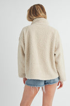 Aemi + Co Corduroy Sherpa Jacket Fake Two Pieces Turtleneck with Pockets bf8f24a6-cc5c-487c-91fc-b6a96f0480ab-Max Trendsi