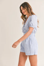 MABLE Romper Striped Light Blue Puff Short Sleeve Collared Neck bf96ee5dd88e45a692a9fd6cf1384e91-Max-Origin Trendsi