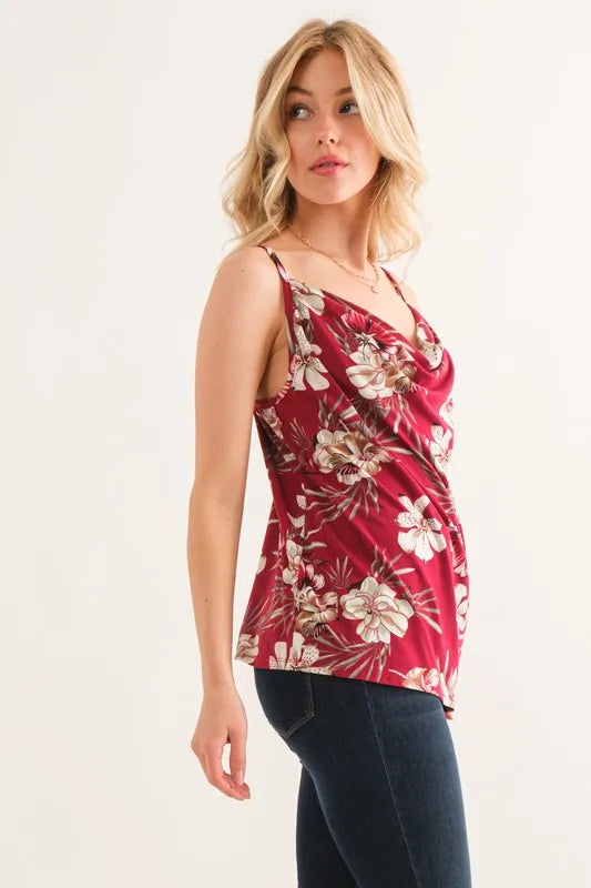 And The Why Tank Top Burgundy Floral Printed Casual Blouse bfa1a9186c114abea24b172dcfd30532-Max-Origin Trendsi