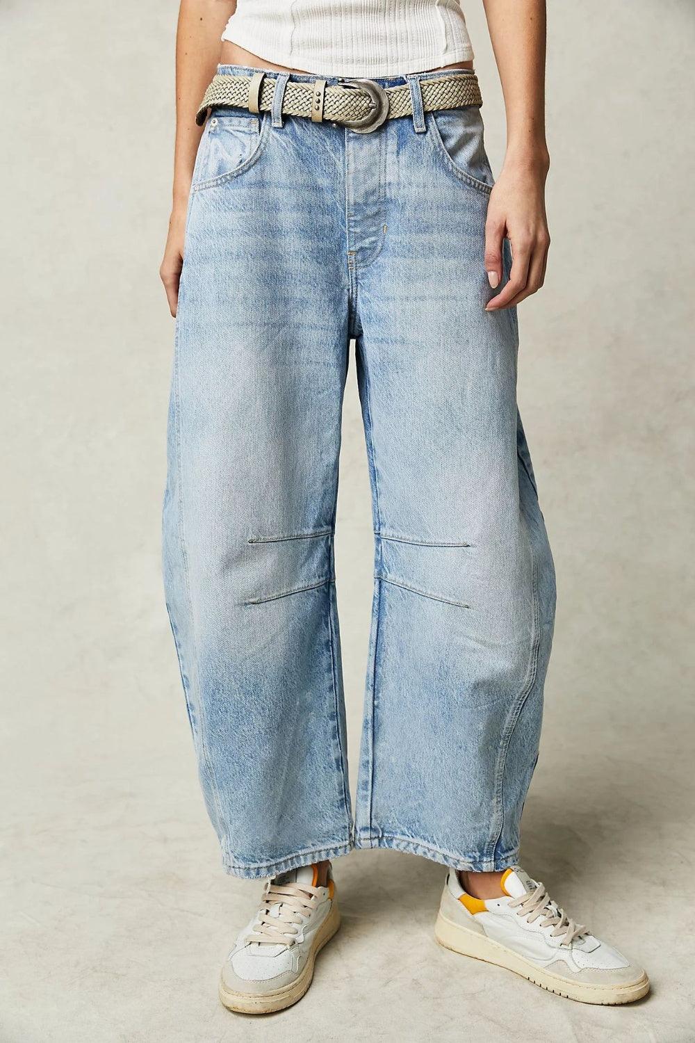Wide Leg Jeans with Pockets Casual Denim Loose Pants Light Blue bff56733-3a4b-494c-9049-c1d46a5688cb-Max Trendsi