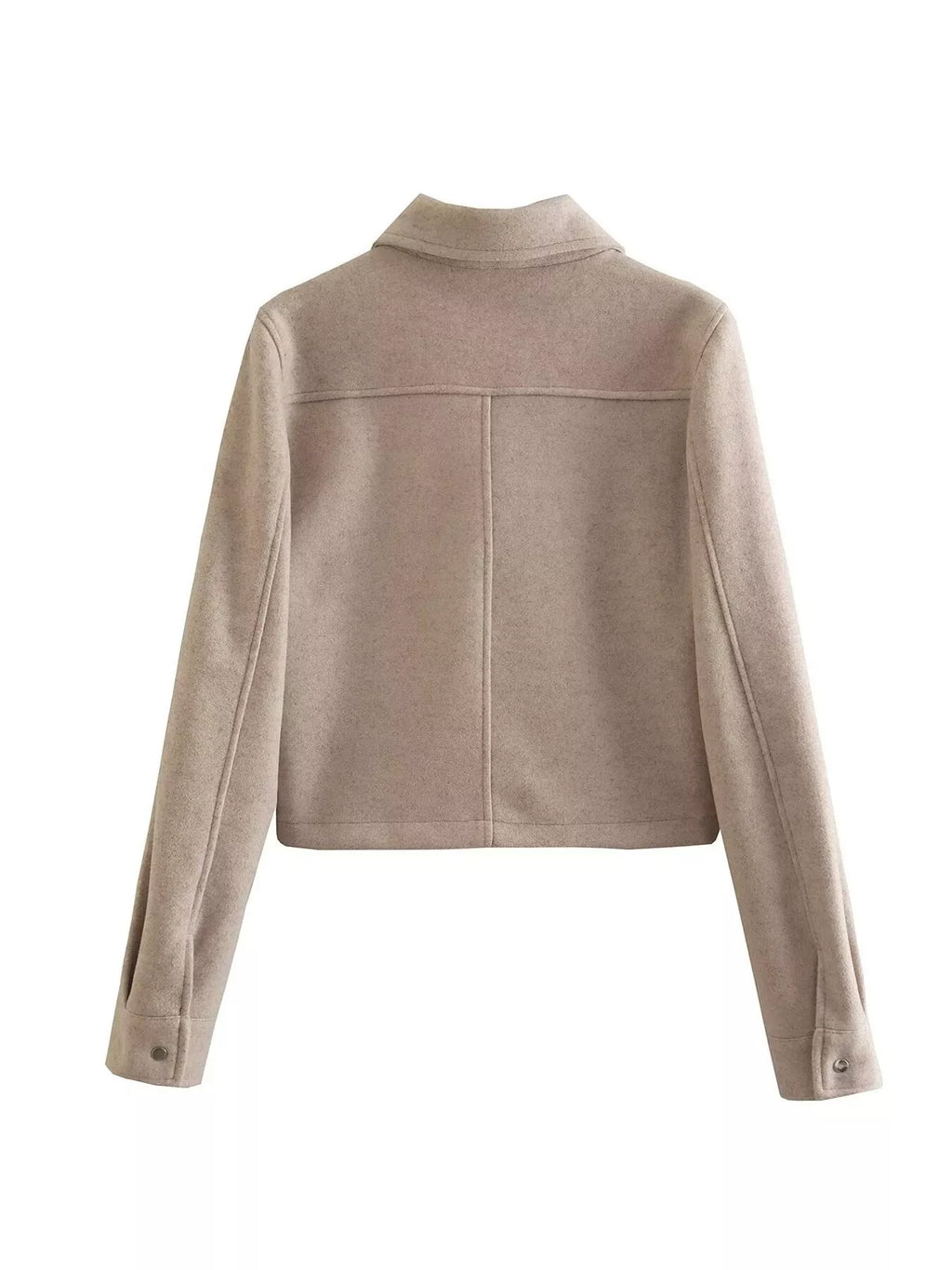 Womens Jacket Cropped Snap Down Long Sleeve Casual Outwear bffcb73cea2f4bd68b1a50039846063a-Max-Origin Trendsi