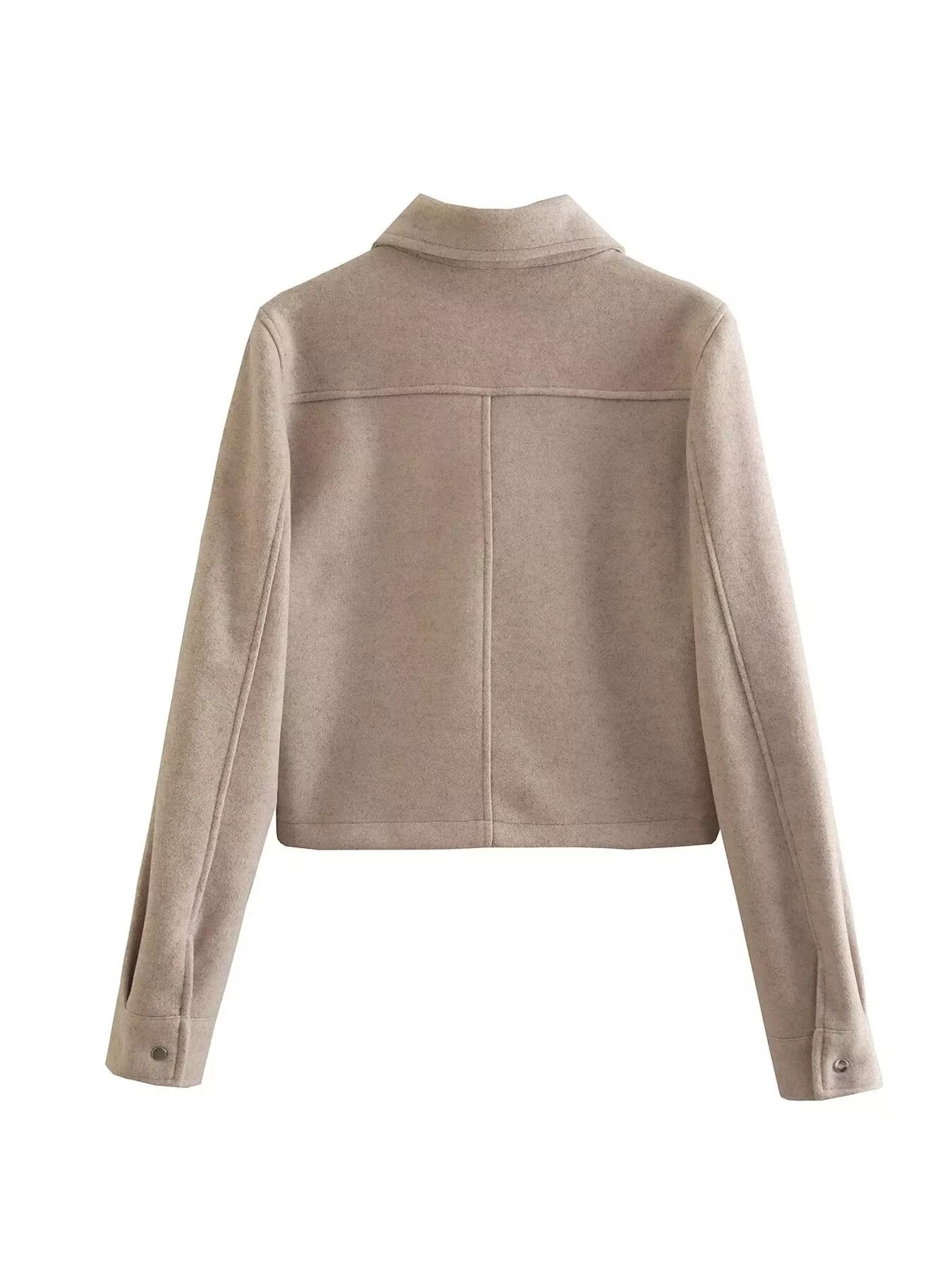 Womens Jacket Cropped Snap Down Long Sleeve Casual Outwear bffcb73cea2f4bd68b1a50039846063a-Max-Origin Trendsi