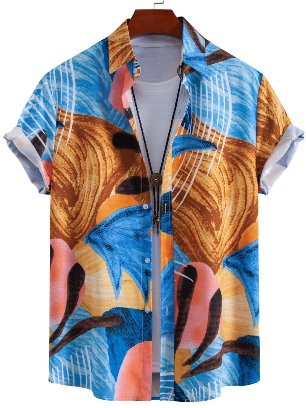 Men's Button-Up Shirt Tropical Print Short Sleeve Summer Lightweight Top Tropical c0178910-00bf-4660-90a7-d1ef366f381a-Max-Origin Trendsi