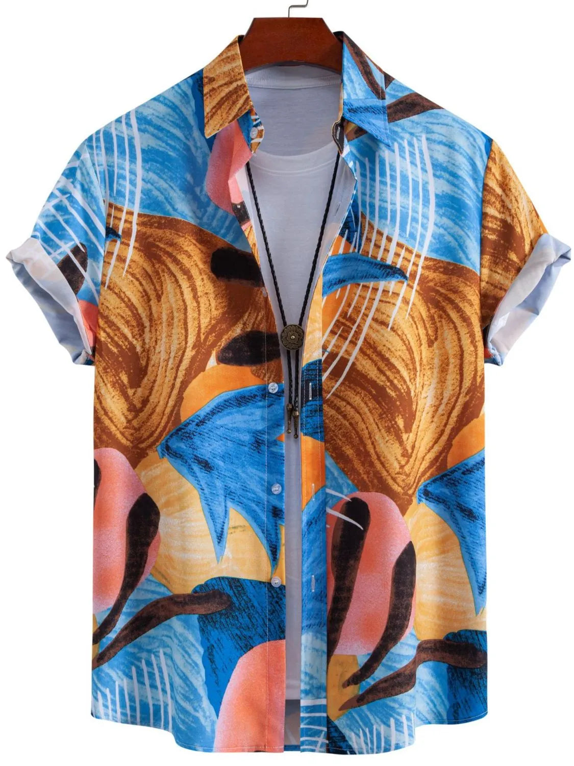Men's Button-Up Shirt Tropical Print Short Sleeve Summer Lightweight Top Tropical c0178910-00bf-4660-90a7-d1ef366f381a-Max-Origin Trendsi