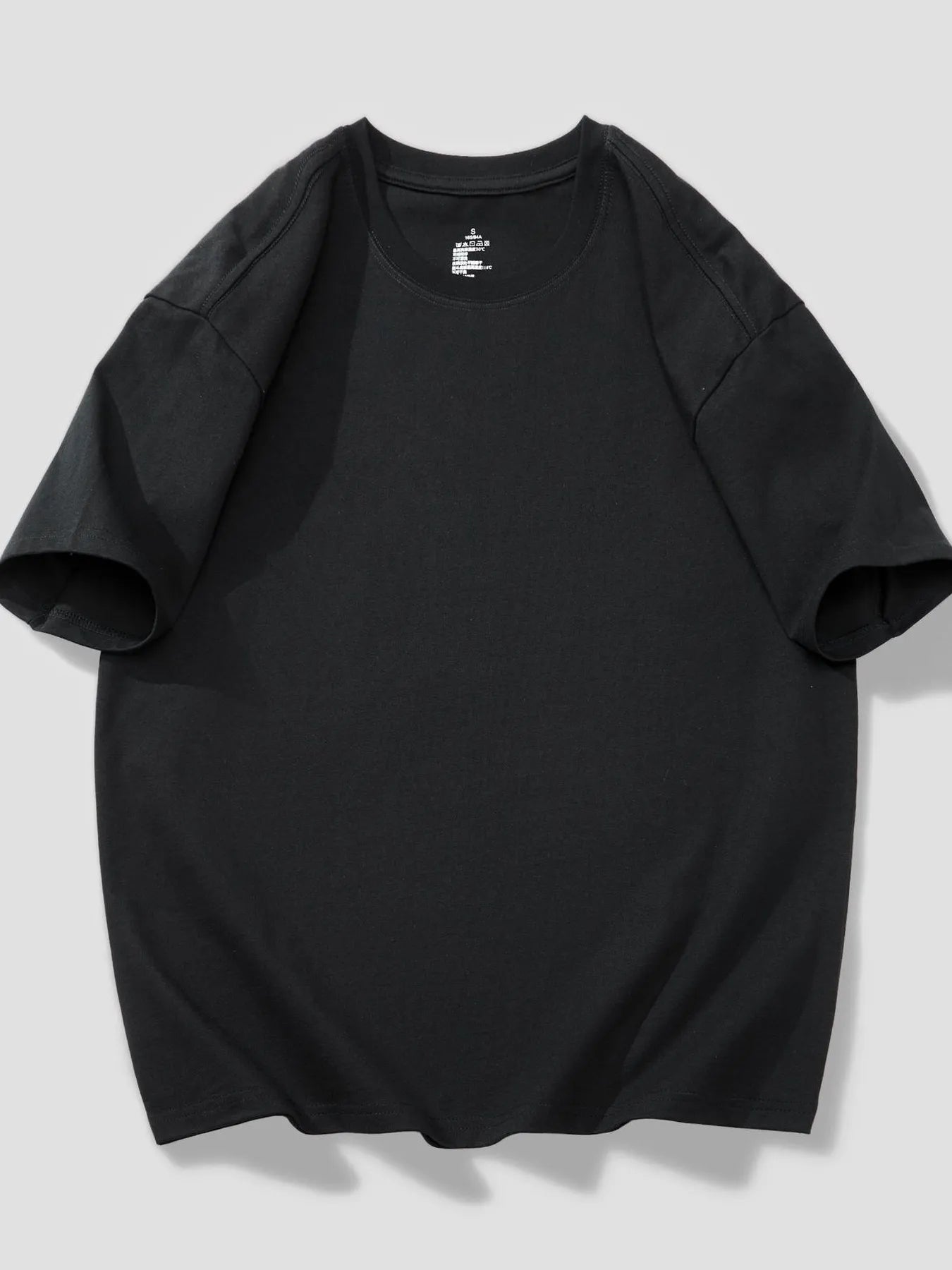 Men's T-Shirt Cotton Solid Round Neck Short Sleeve Oversized Top S-4XL Black c03cb31c0d514d228359b5c4acb3086a-Max-Origin Trendsi