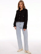 Womens Jacket Cropped Snap Down Long Sleeve Casual Outwear c041eebf6d4849c0a31bd937e08584ff-Max-Origin Trendsi