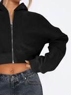 Cropped Jacket Viscose Zip Up Long Sleeve Hooded Outwear c047069f-598c-4a26-ac20-7b1aa81ac0dc-Max Trendsi