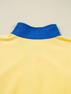 Women's Casual Set Color Yellow Block Patchwork Half Button Top and Shorts 2pcs c094a3a4667d44a78d92d1f06ecb8e83-Max-Origin Trendsi