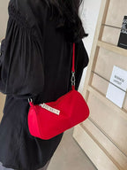 Womens Crossbody Bag Red Nylon Fabric Zipper Solid Color Handbag c0bdbd2a-89d4-4549-b568-6f610b2f90f5-Max-Origin Trendsi