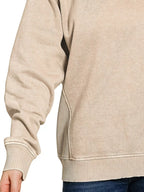 Zenana Womens Fleece Sweatshirt Ash Mocha Acid Washed with Side Rib c0d1e3c3-a549-460c-8e39-d3da05328c7e-Max-Origin Trendsi