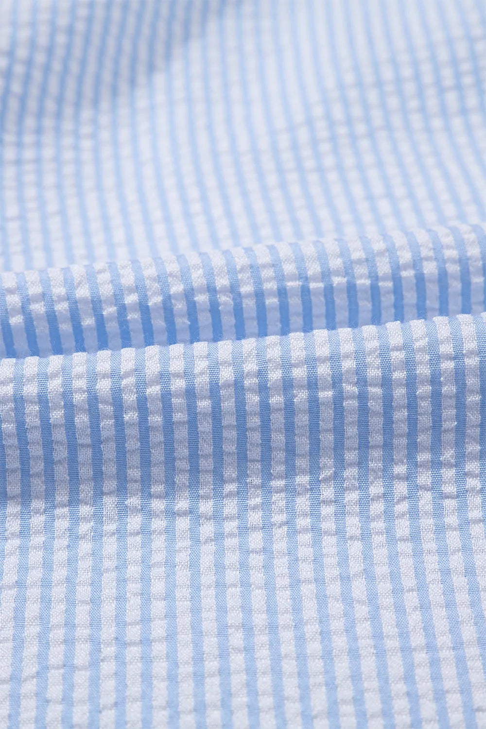 Women's Shirt Striped Ruffle Short Bubble Sleeve Mock Neck c0ddb1c4-0167-4e88-8f04-37663e84e900-Max-Origin Trendsi