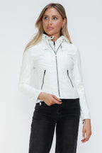 Snobbish Faux Leather Women White Zip Pockets Hooded Basic Jacket c0de857c-4824-471d-916c-00661c8cd53f-Max_9878f033-b1c2-41e2-8aca-afcaf864be00 Trendsi