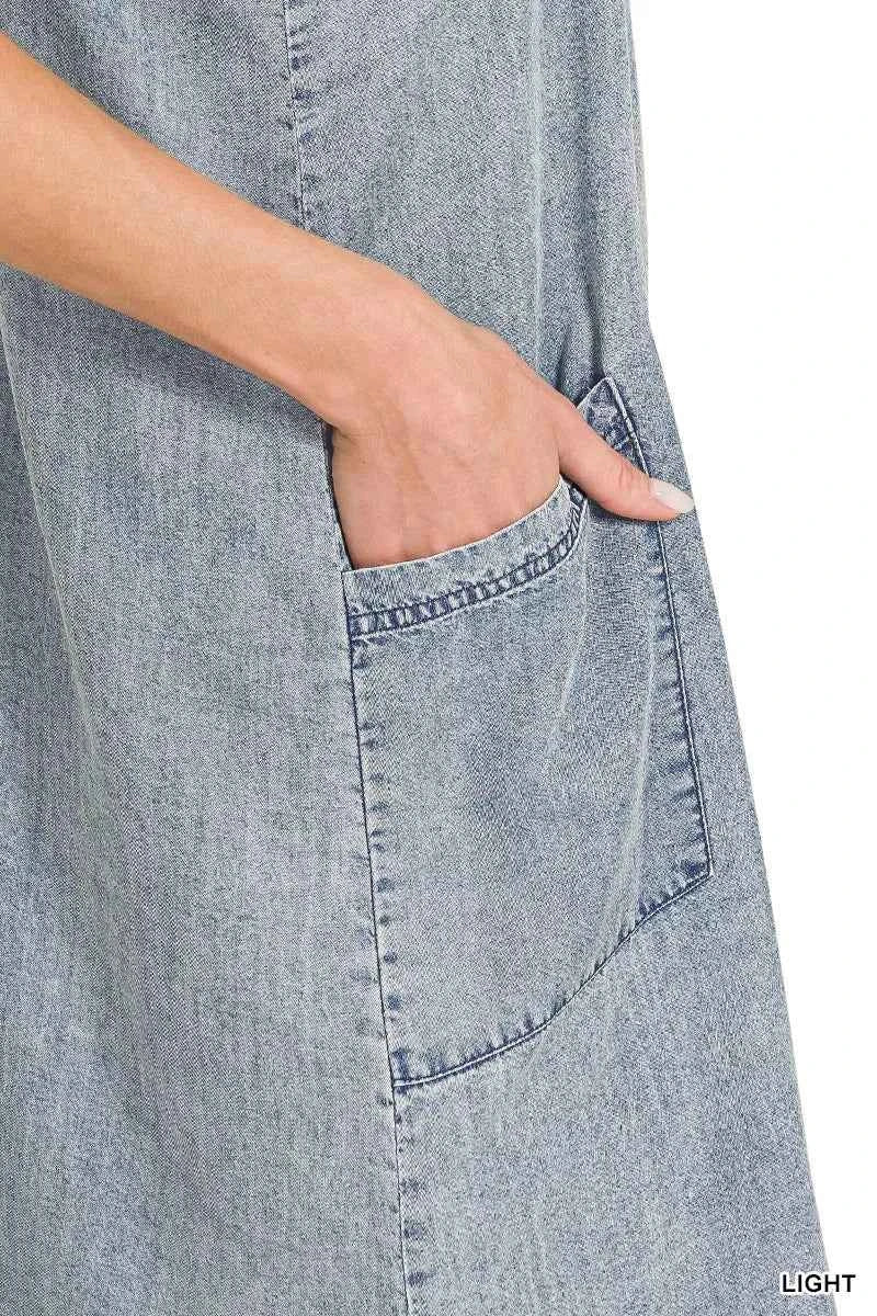 Zenana Enzyme Stone Washed Lyocell Mini Dress c10cea64769d409d8930a99a53e5867b-Max-Origin Trendsi