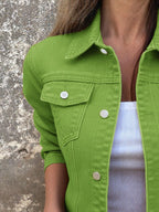 Women's Denim Jacket Short Button Front Long Sleeve with Pockets c11e802d-5d8c-4133-bd90-58879f470d5a-Max-Origin Trendsi