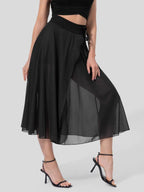 Flowy Skirt with Side Slit and Built-in Shorts Liner