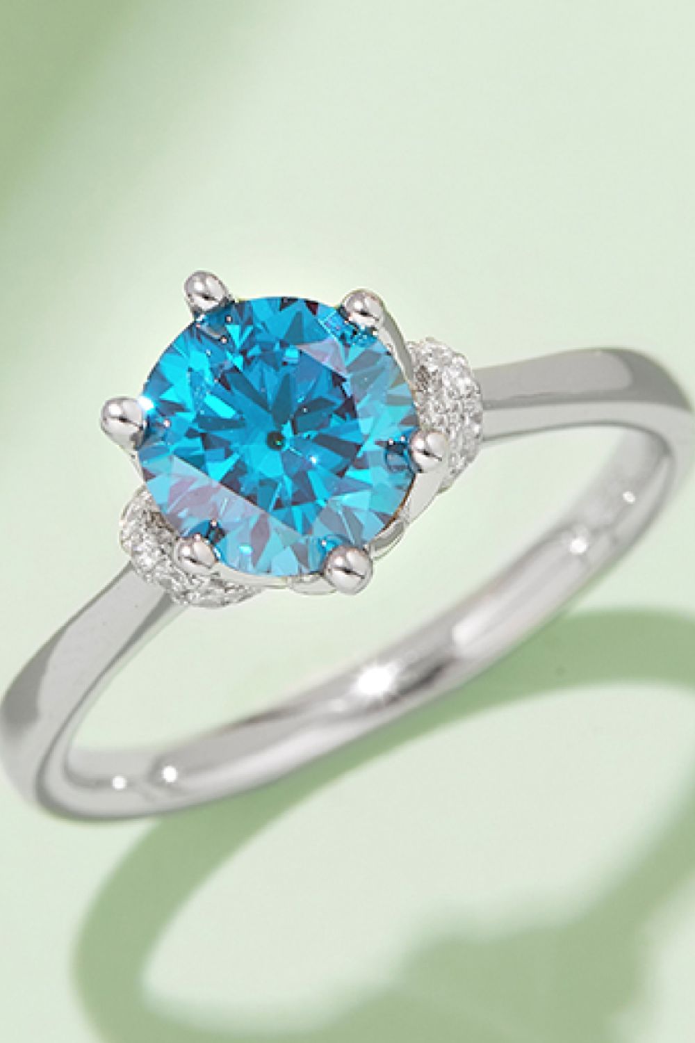 Murray Silver Ring 1 Carat Moissanite Stone Blue Pink 925 Sterling Platinum-plated Sky Blue c13ce43907c54300819079ac0c51f325-Max Trendsi